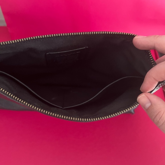 Coach Black Leather Pouch Wristlet, Unisex ($310 Retail) (Clearance Priced) - Picture 5 of 7